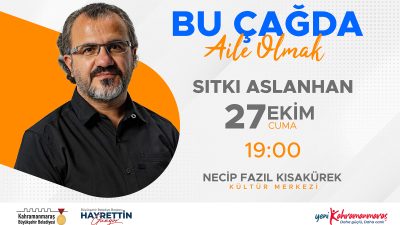 Büyükşehir Belediyesi, 27 Ekim Cuma günü NFK Kültür Merkezi’nde Kişisel