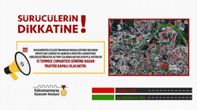 Büyükşehir Belediyesi, Dulkadiroğlu Pınarbaşı Mahallesi’nde bulunan Mesutcan Caddesi ve Aşıkoğlu