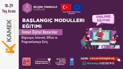 KAMEK’ten Gençlere Uluslararası Destekli Dijital Eğitim Büyükşehir Belediyesi, Birleşmiş Milletler Kalkınma Programı (UNDP) ve Türkiye Belediyeler