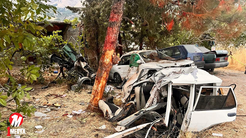 Kahramanmaraş’ın Onikişubat ilçesinde kontrolden çıkan otomobilin yol kenarındaki ağaca çarpması